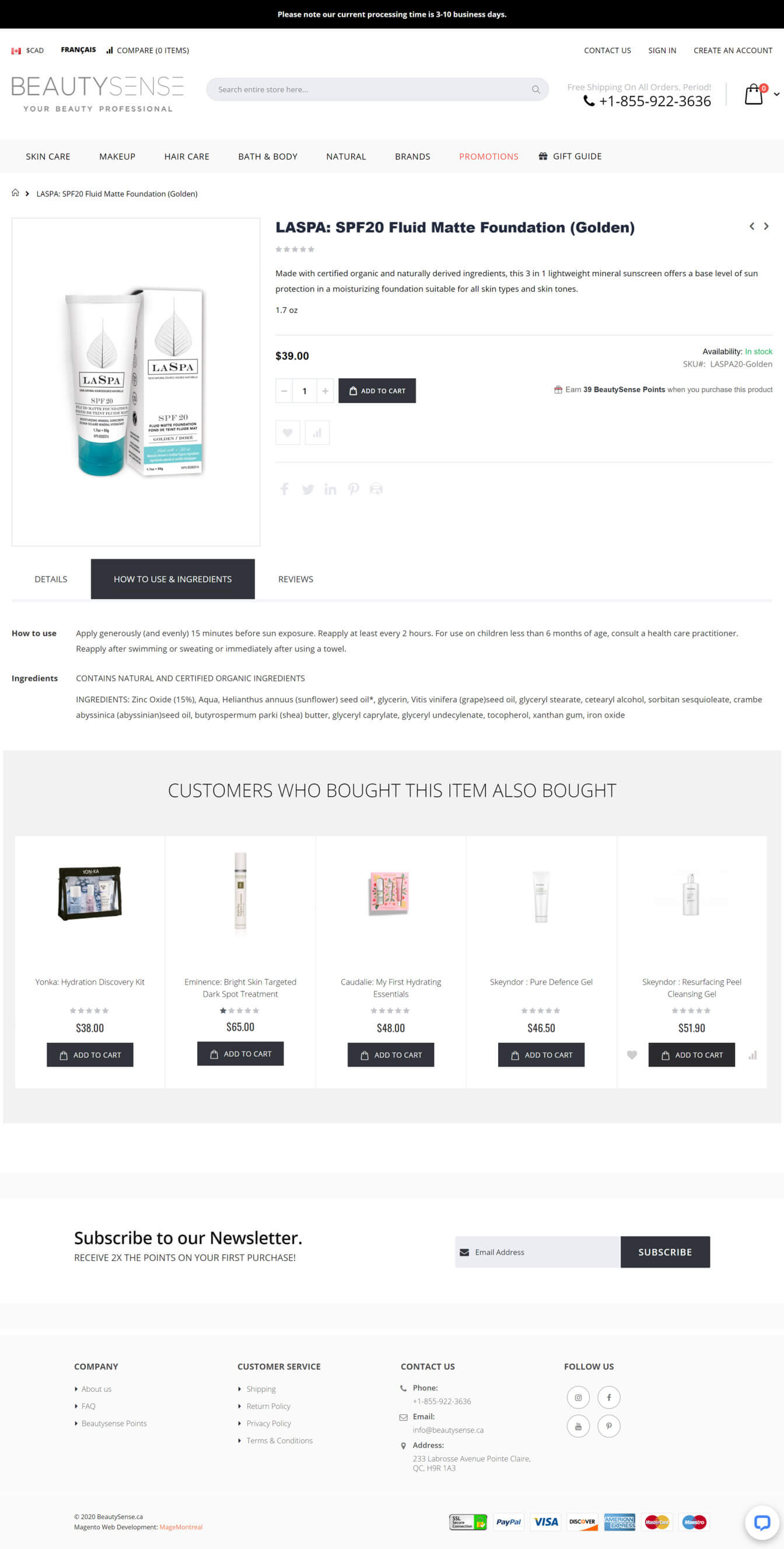 Beautysense Product Details page image