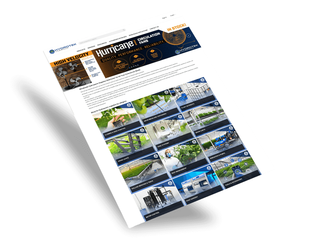Aperçu du site web d'Hydrotek